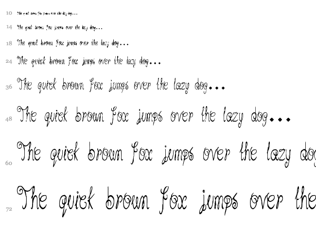 Pixie Moon font waterfall